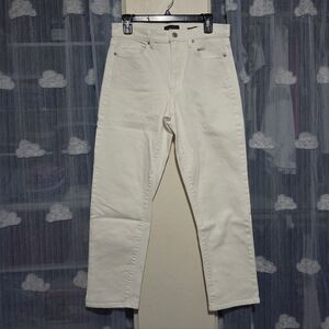 Banana Republic Premium Denim White Mid-rise Straight Jeans